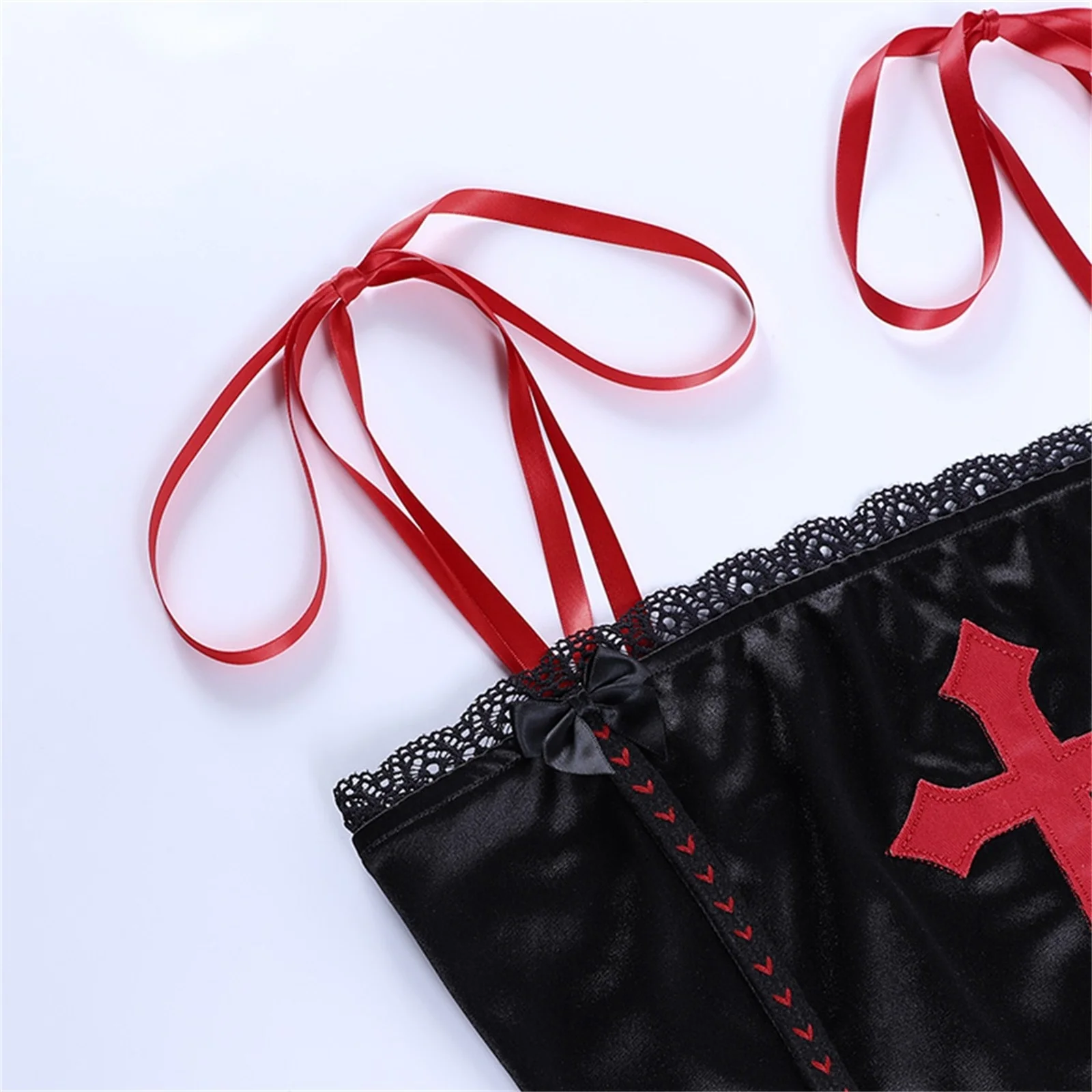 Gothic Vampire Cross Crop Top - Image 29