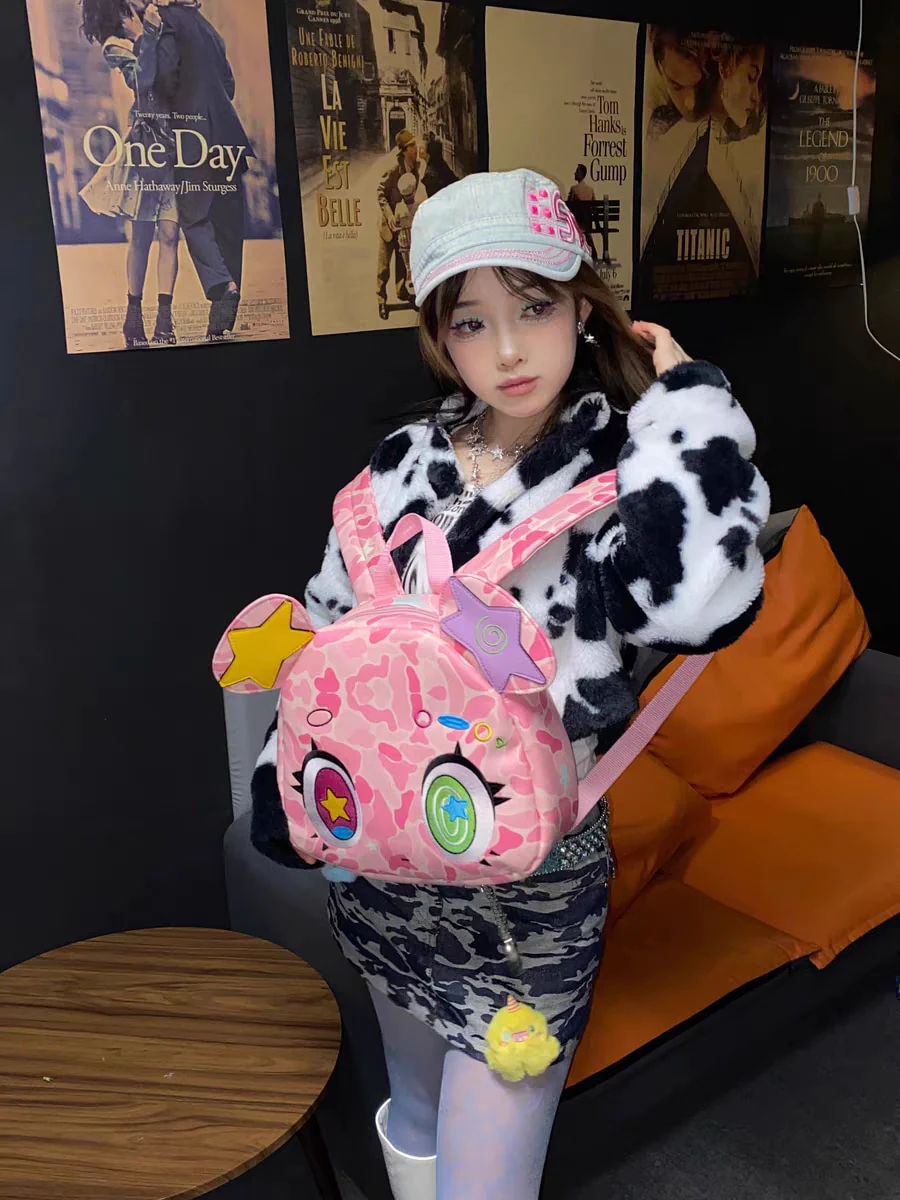 Harajuku Pink Bear Backpack - Image 17