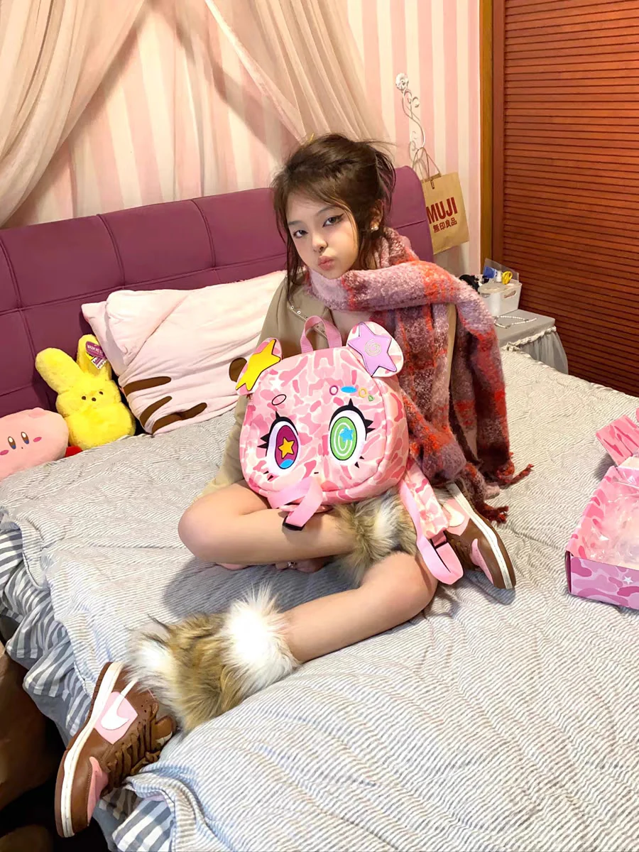 Harajuku Pink Bear Backpack - Image 21