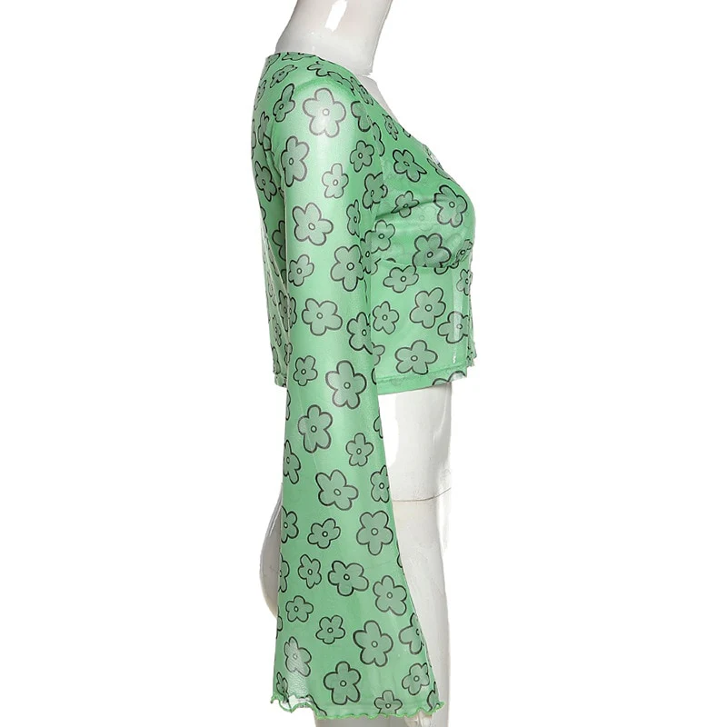 Indie Girl Green Floral Top - Image 4