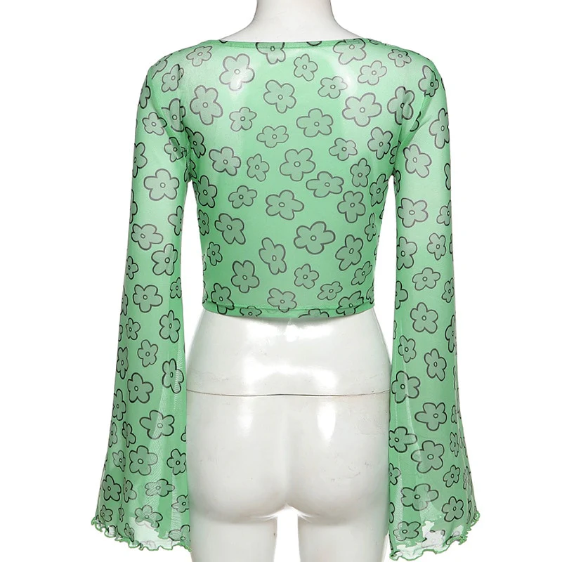 Indie Girl Green Floral Top - Image 5