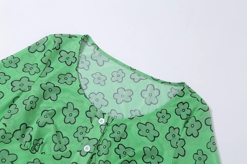 Indie Girl Green Floral Top - Image 6