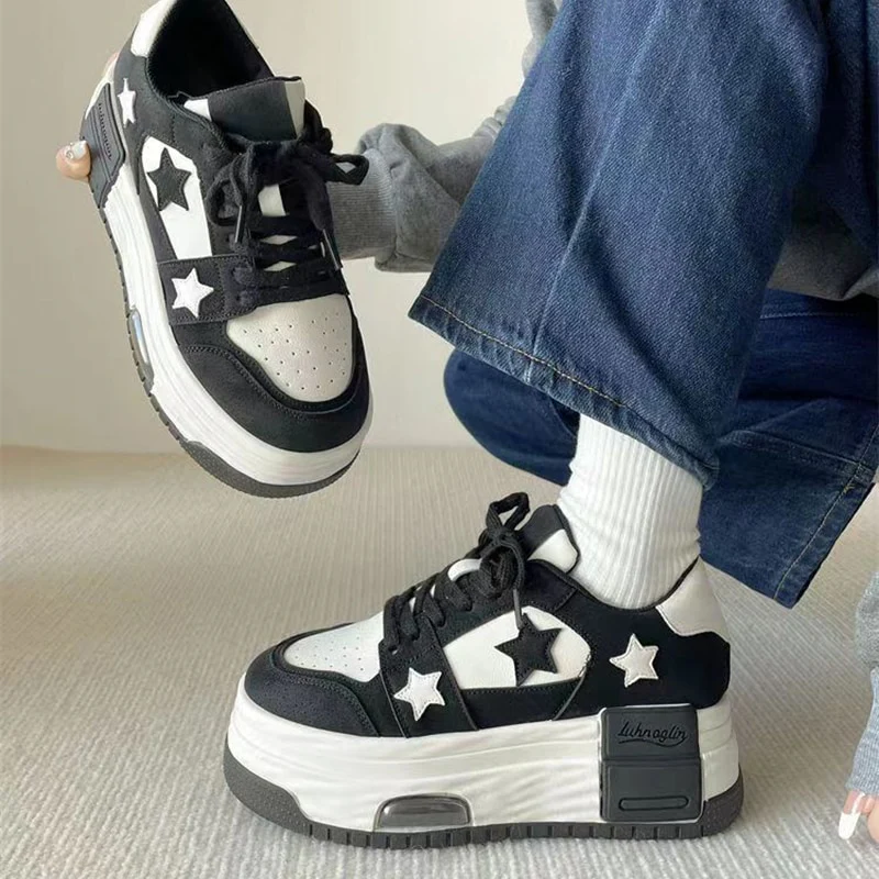 K-Pop Star Platform Sneakers - Black - Image 4