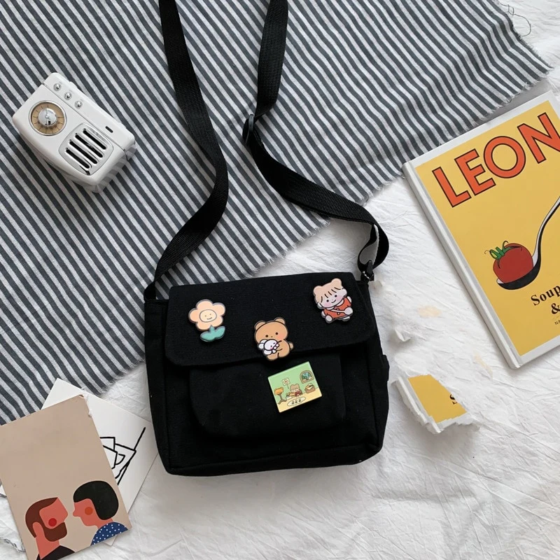 Kawaii Canvas Shoulder Bag - Image 3
