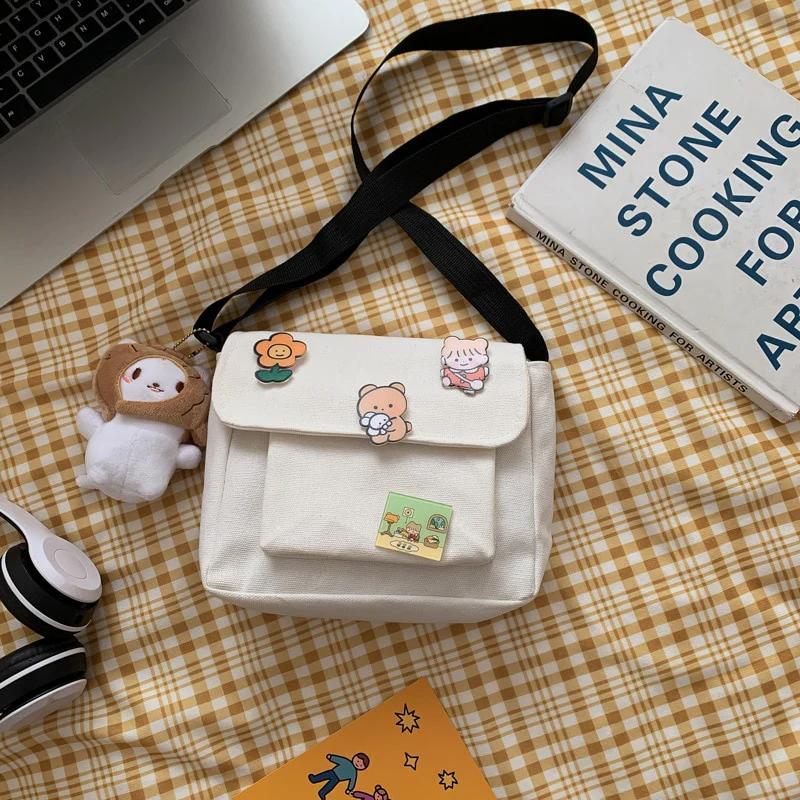 Kawaii Canvas Shoulder Bag - Image 7