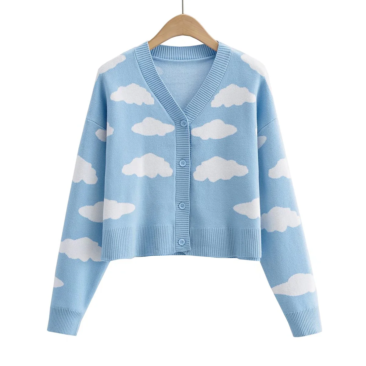 Kawaii Clouds Knitted Cardigan - Image 2