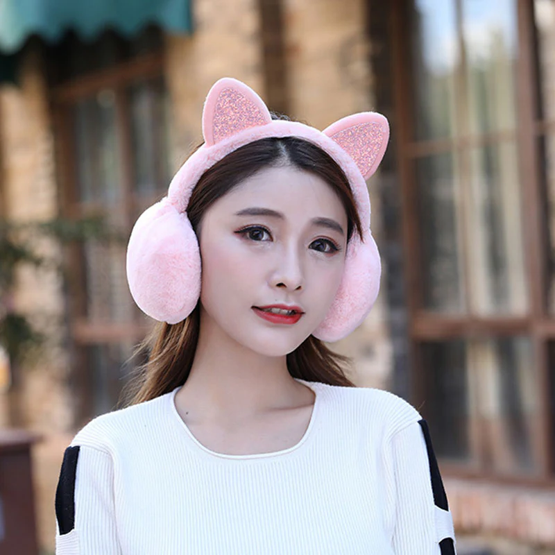 Kawaii Lovely Fur Cat Ears Earmuffs - Image 9