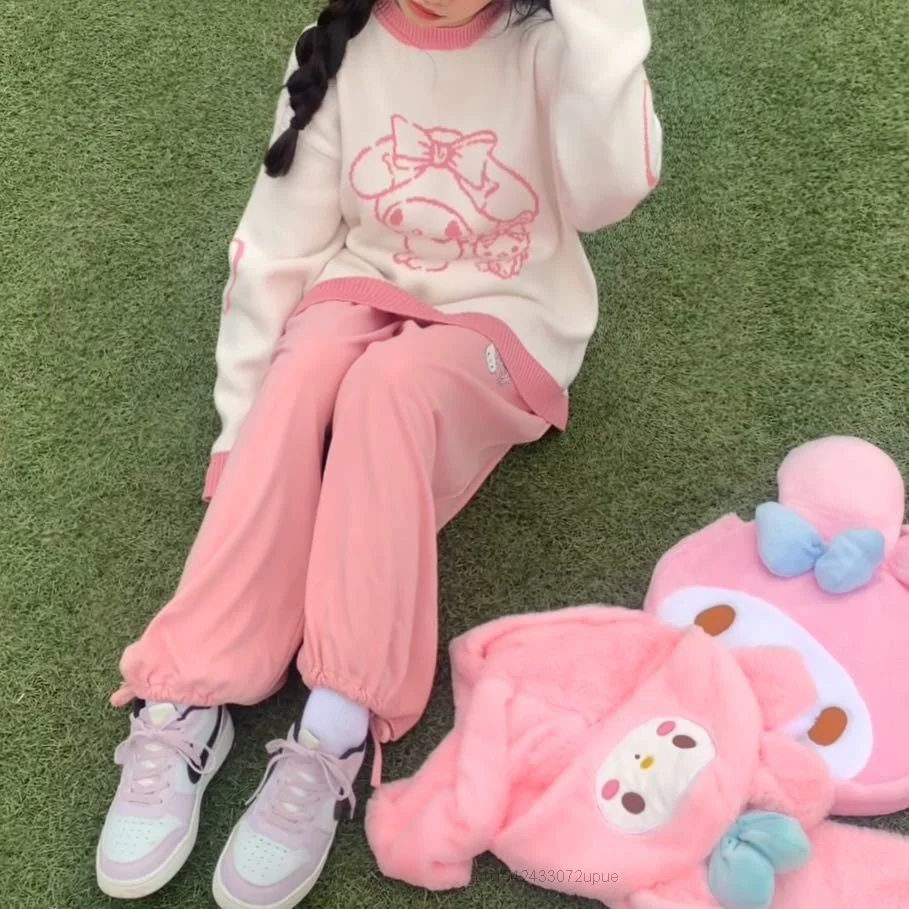 Kawaii My Melody Lovely Sweater White Pink - Image 3