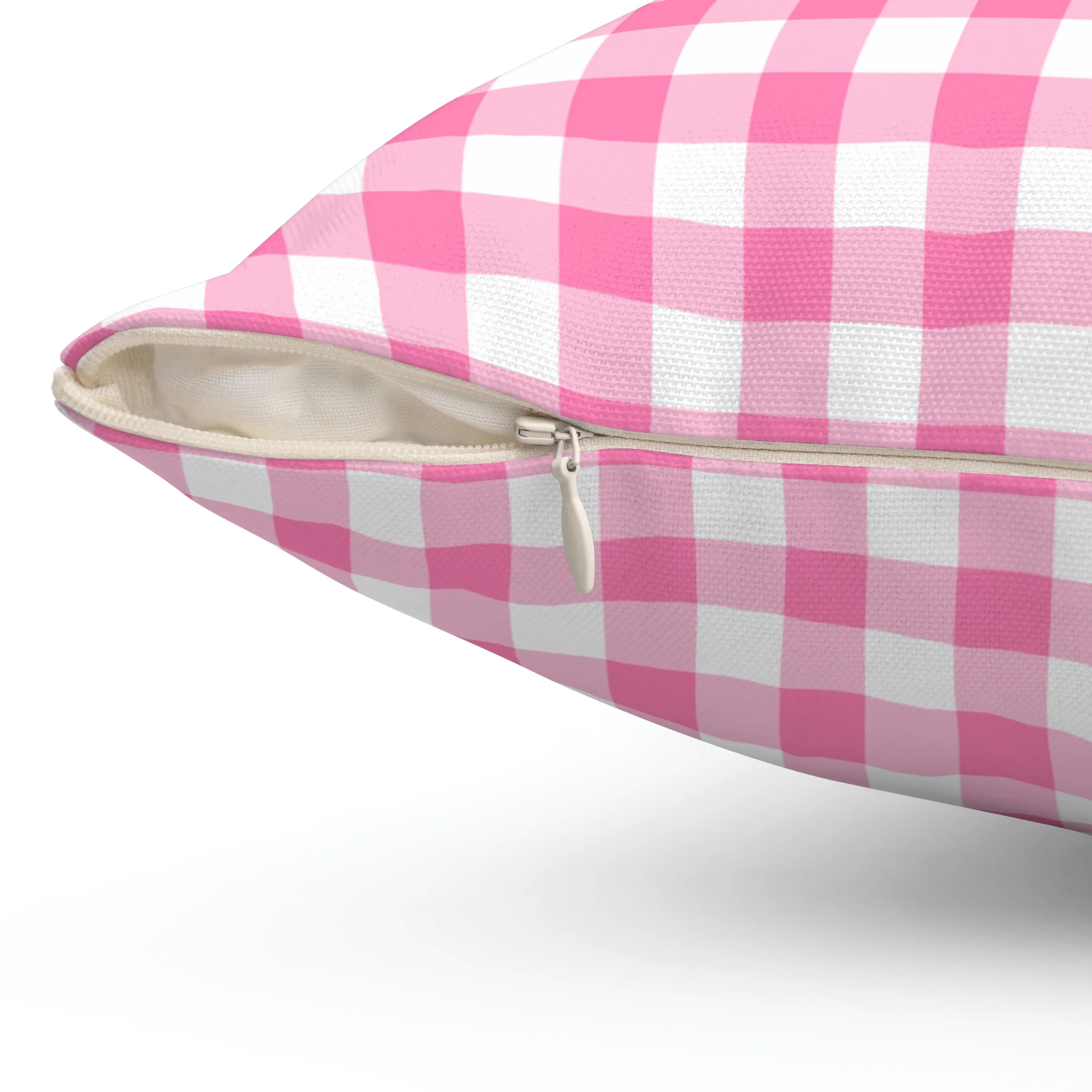 Kawaii Romantic Gingham Pink Pillow - Image 3