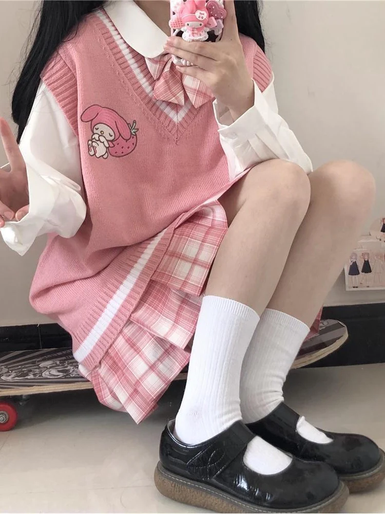 Kawaii Sweater Vest My Melody Pink - Image 2