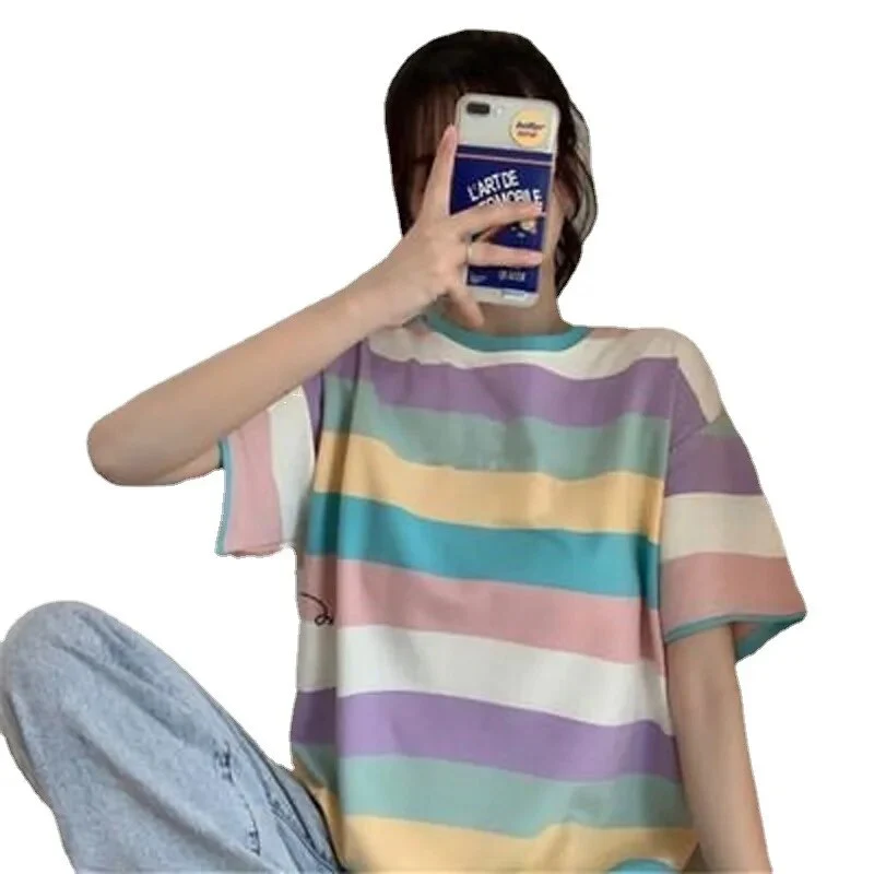 Korean Streetwear Striped T-Shirt - Image 5