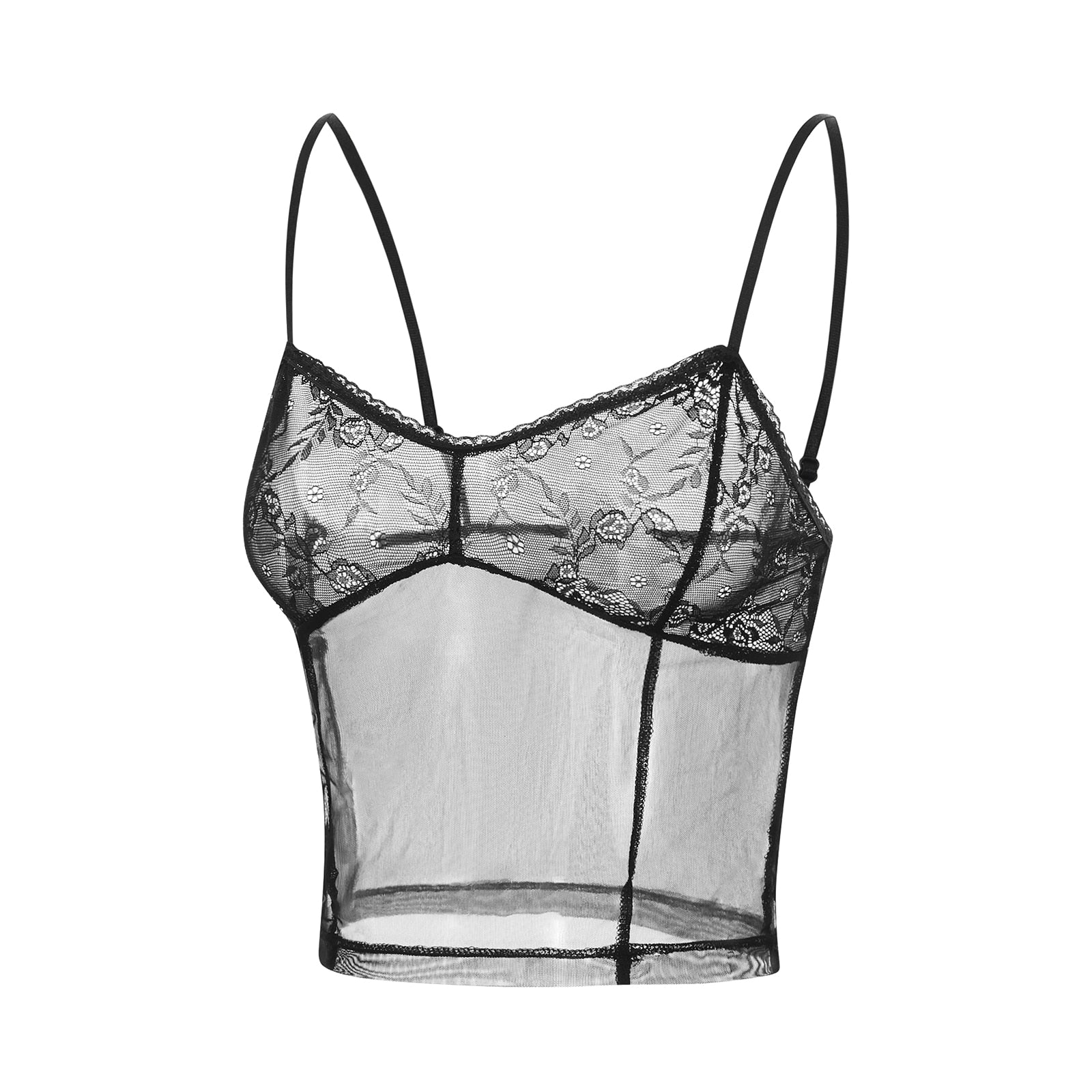 Lace See-through Cami Tank Top - Image 9