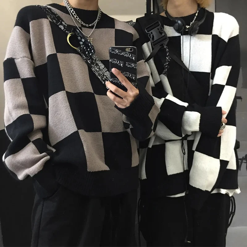 Large Checkerboard Oversize Sweater - Image 4