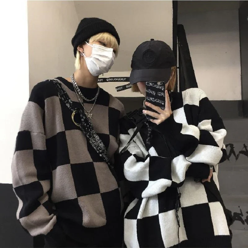 Large Checkerboard Oversize Sweater - Image 7