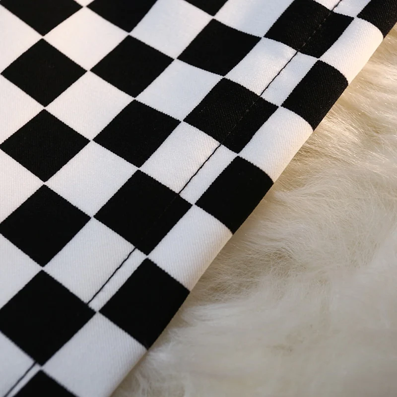 Long Skirt Checkerboard Print - Image 20