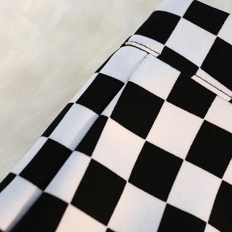 Long Skirt Checkerboard Print - Image 8