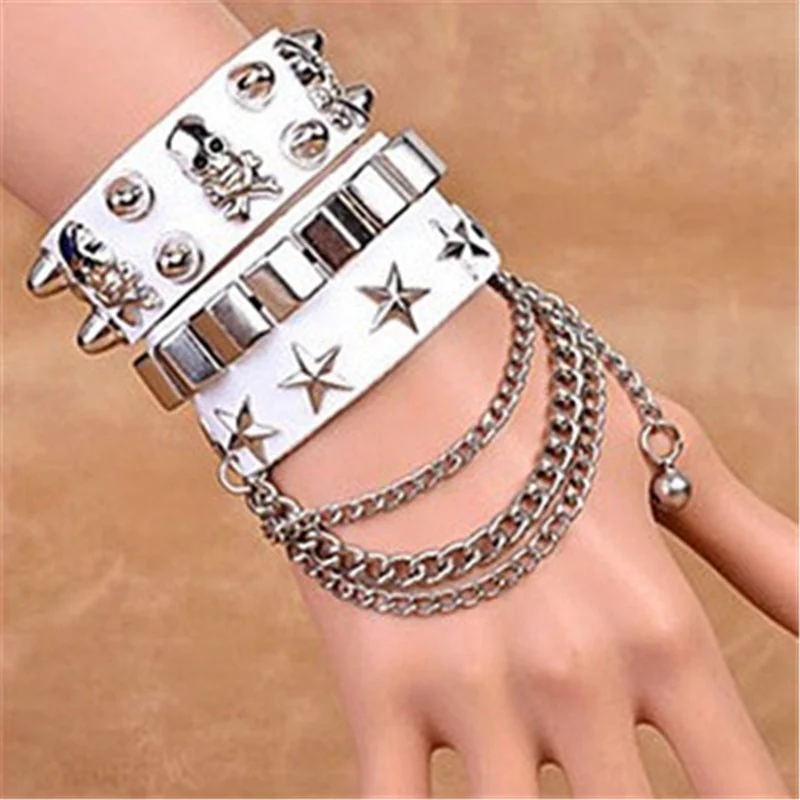 Pastel Goth Egirl Punk Rock Layered Bracelet Black - Image 13