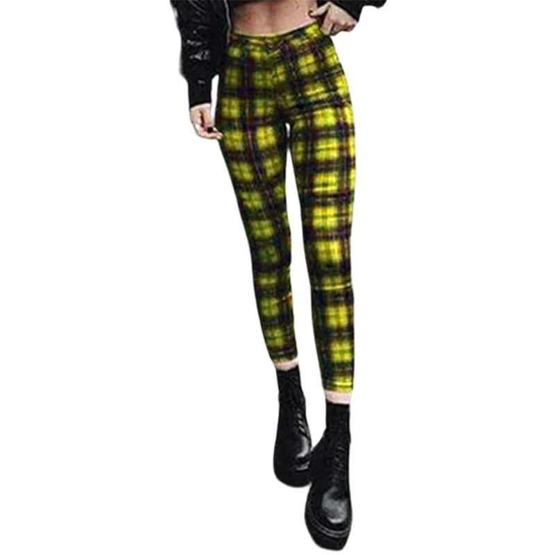 Punk Rock Plaid Leggings Pants - Image 5