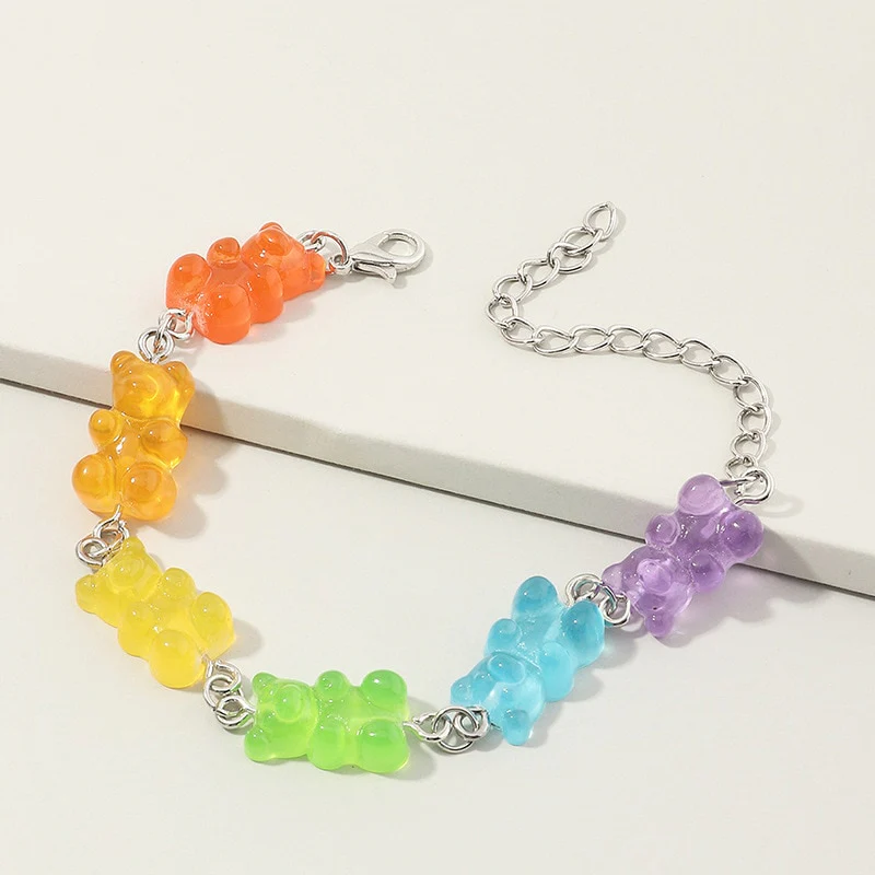 Rainbow Gummy Bear Candy Bracelet - Image 5