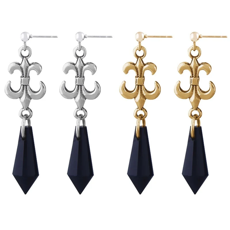 Sailor Moon Black Lady Black Crystal Earrings - Image 2