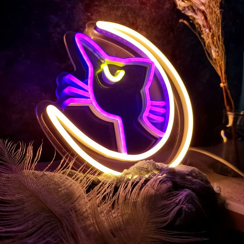 Sailor Moon Luna Neon Sign Pink - Image 4