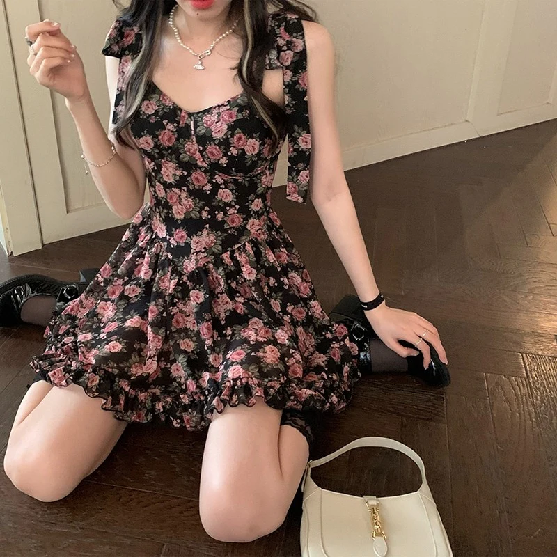 Soft Girl Aesthetic Floral Mini Dress - Image 12