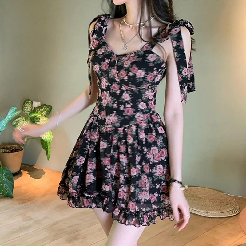 Soft Girl Aesthetic Floral Mini Dress - Image 3