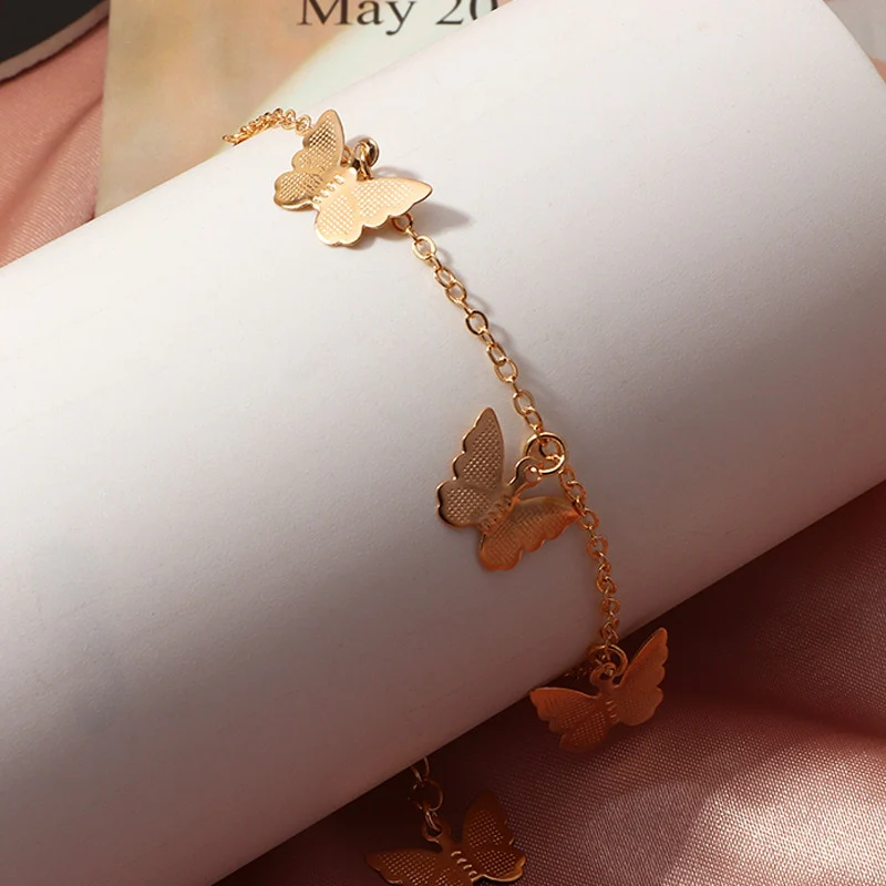 Soft Girl Aesthetic Gold Butterfly Bracelet - Image 3