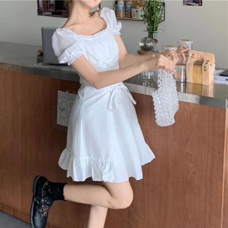 Soft Girl Aesthetic Mini Dress A-line White - Image 5