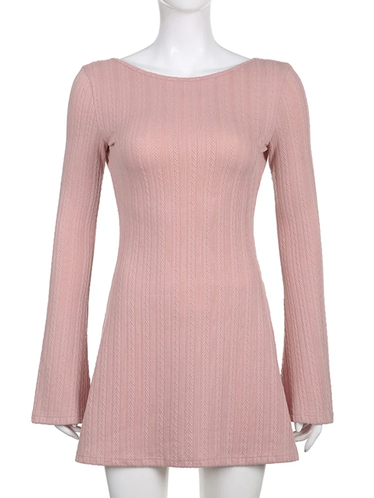 Soft Girl Backless Knitted Dress - Image 8