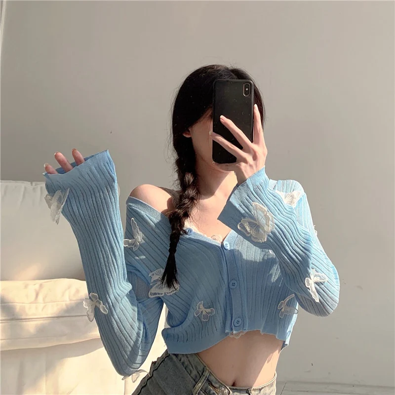 Soft Girl Butterfly Knit Cardigan - Image 2