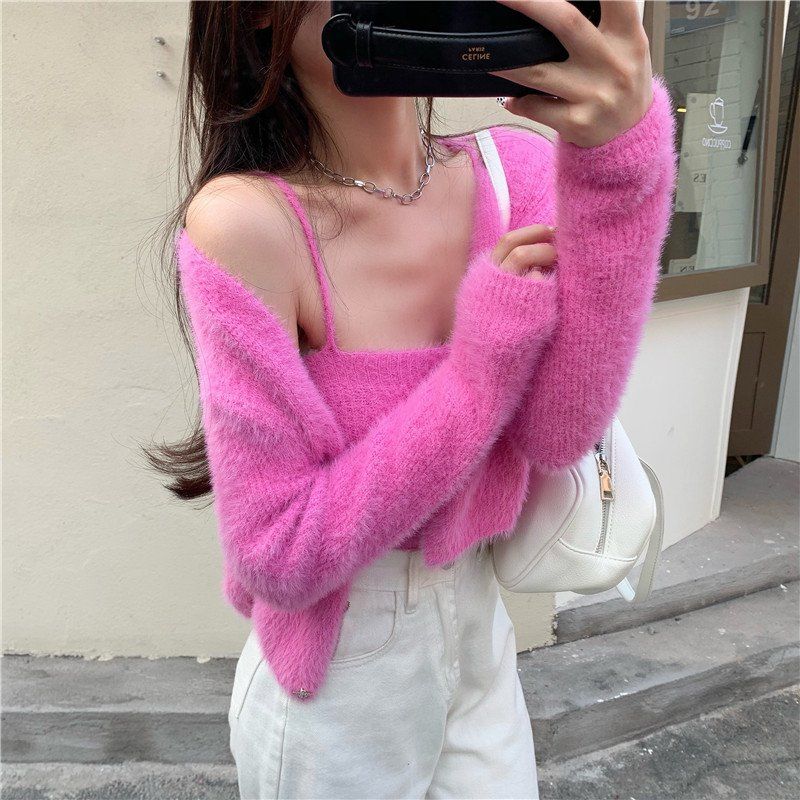 Soft Girl Cardigan Camisole Sweater Set - Image 10