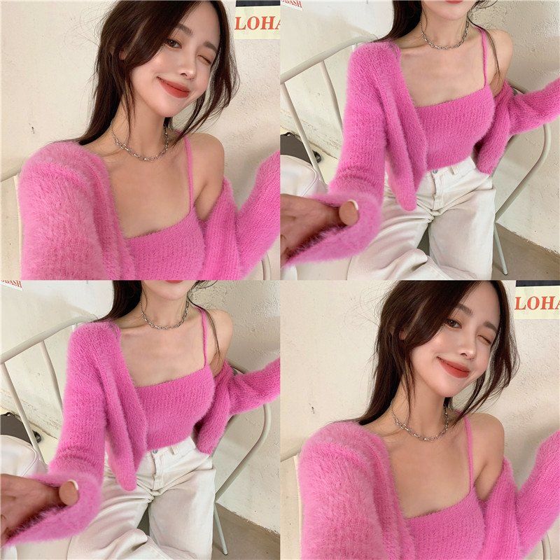 Soft Girl Cardigan Camisole Sweater Set - Image 12