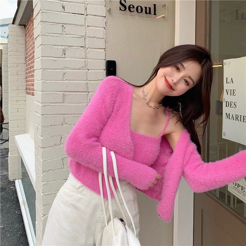 Soft Girl Cardigan Camisole Sweater Set - Image 15