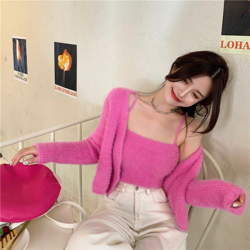 Soft Girl Cardigan Camisole Sweater Set - Image 21