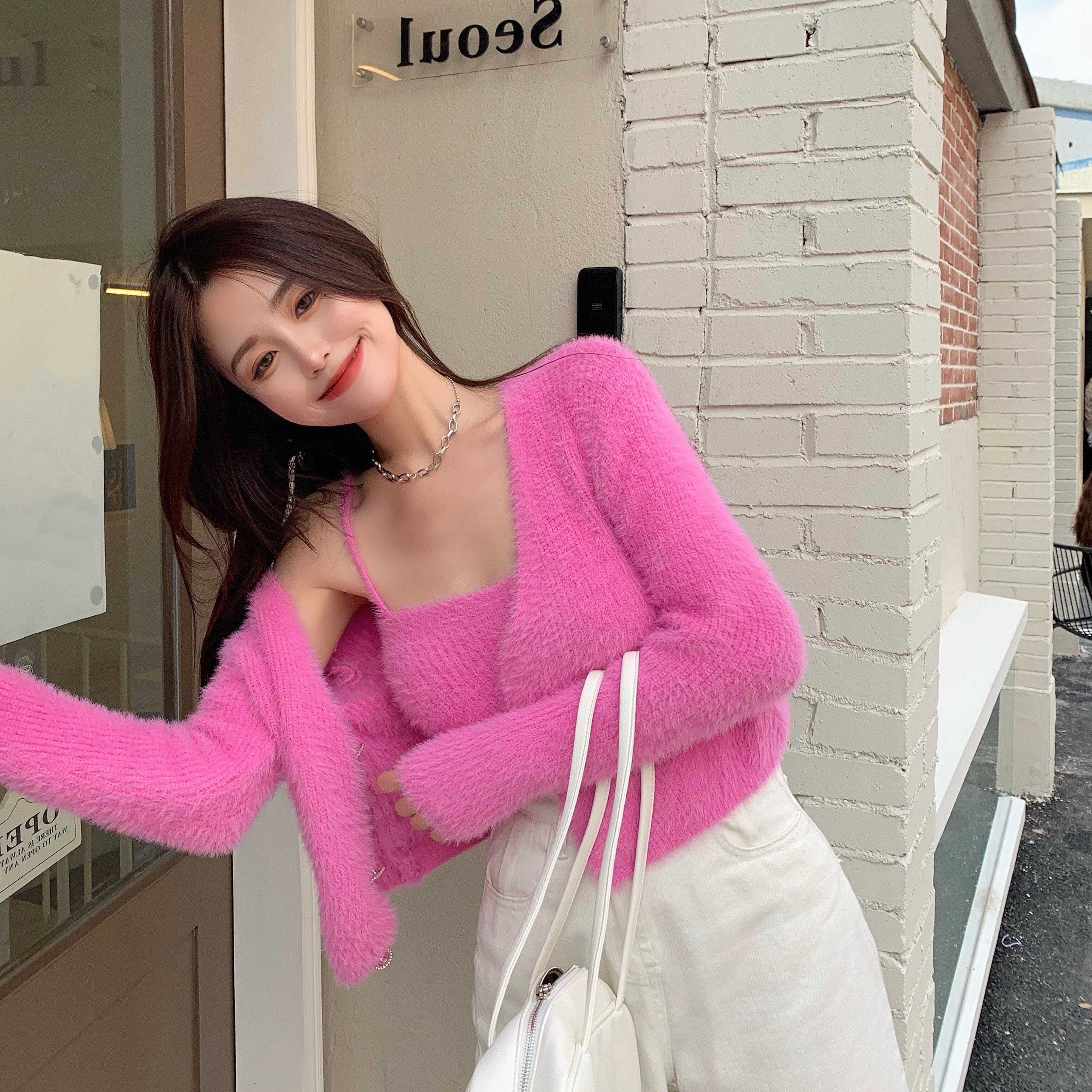 Soft Girl Cardigan Camisole Sweater Set - Image 7