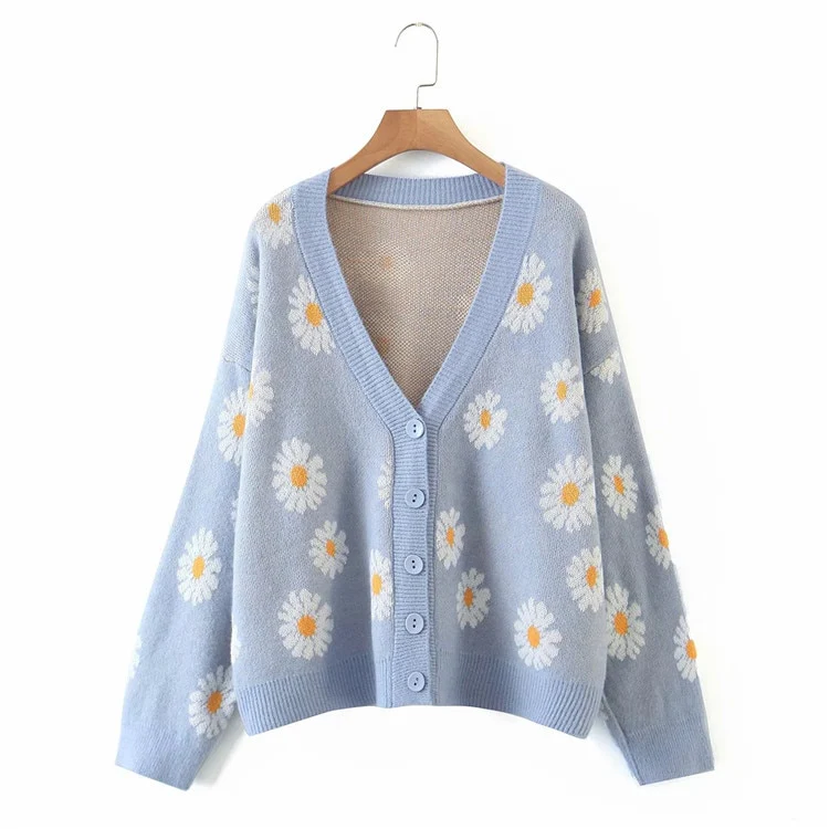 Soft Girl Daisies Cardigan Sweater - Image 2