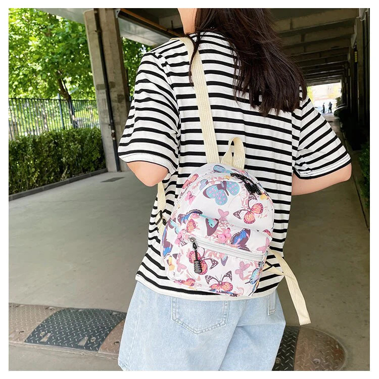 Soft Girl Mini Backpack Butterfly Print - Image 3