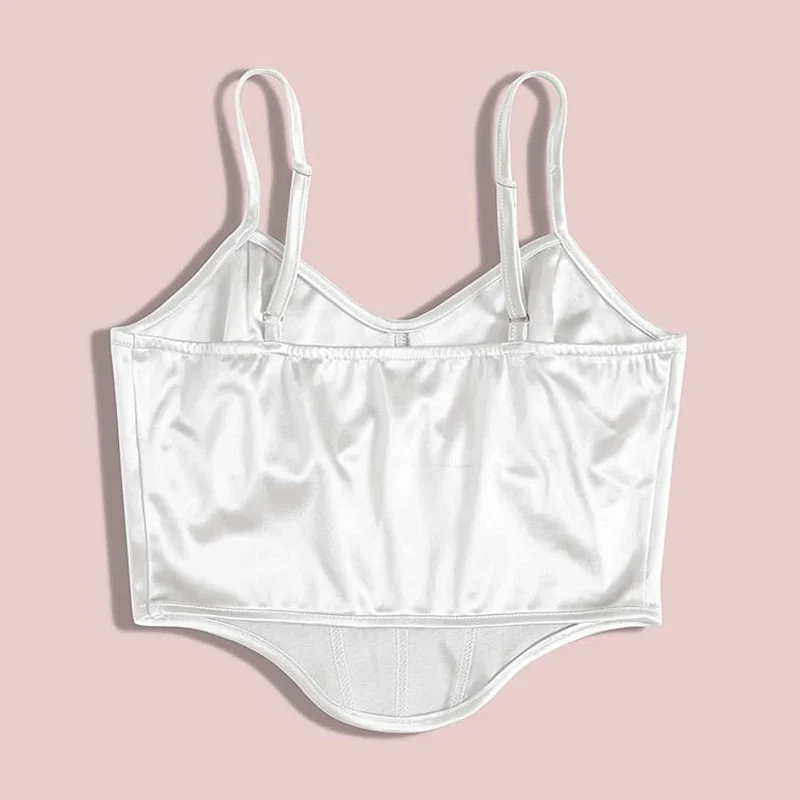 Satin Bustier Top Pearl White - Image 5