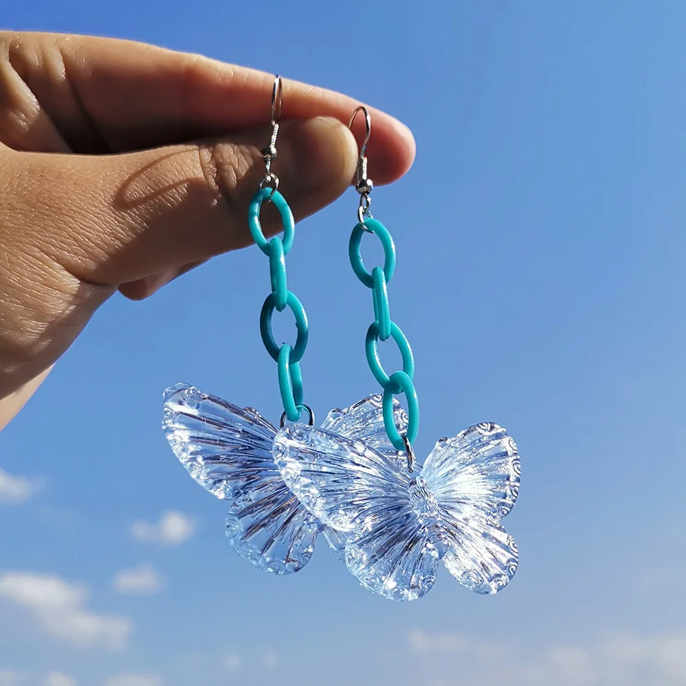 Soft Girl Y2K Transparent Butterfly Earrings - Image 6