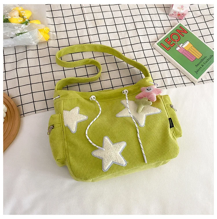 Star Corduroy Messenger Bag - Image 13