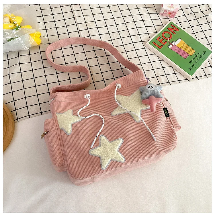 Star Corduroy Messenger Bag - Image 15