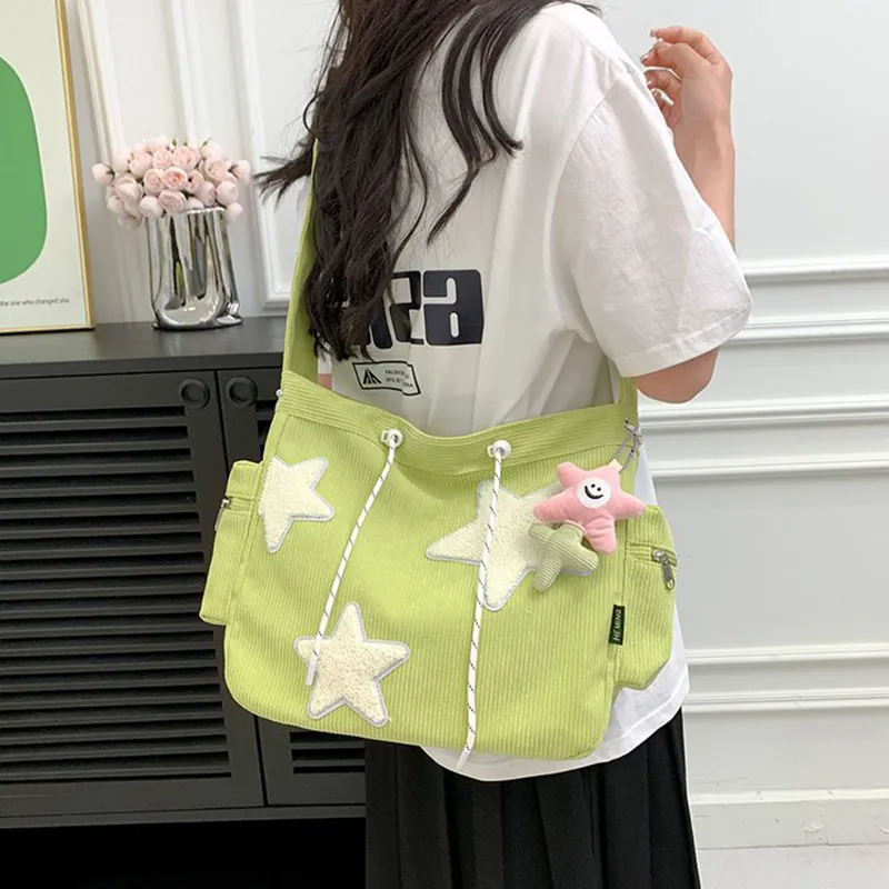 Star Corduroy Messenger Bag - Image 5