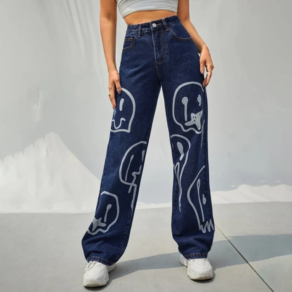 Trippy Smiley Loose Jeans - Image 12