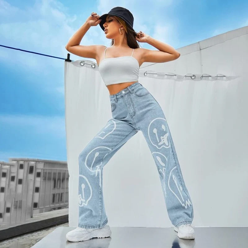 Trippy Smiley Loose Jeans - Image 8