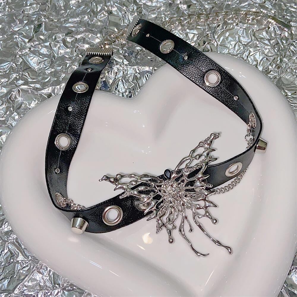 Webcore Y2K Dark Grunge Butterfly Choker - Image 3