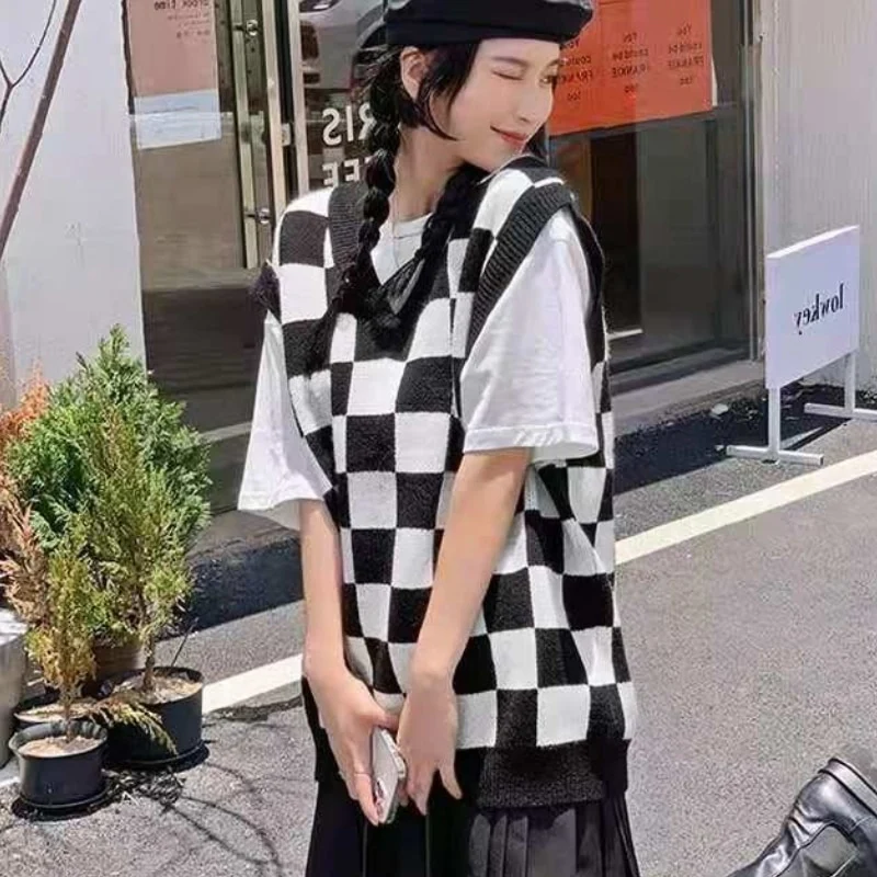 Wednesday Checkerboard Knitted Sweater - Image 3