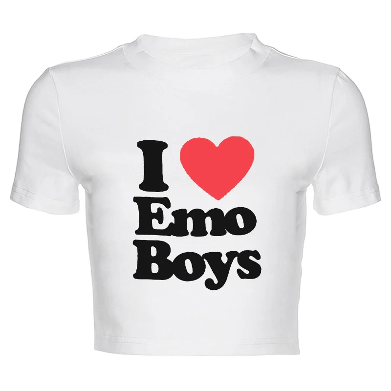 Y2k Egirl Crop Tops I love Emo Boys - Image 6