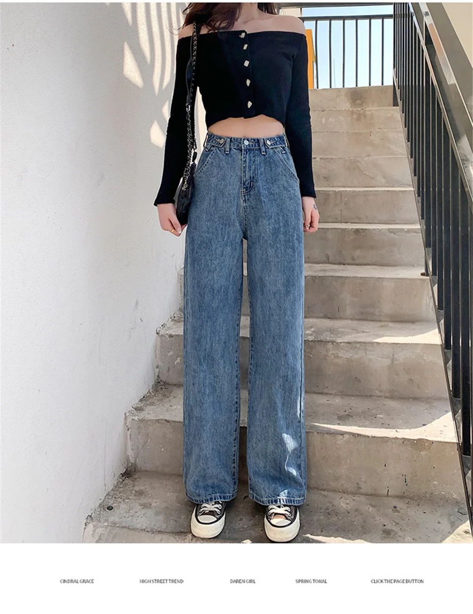 Y2K Grunge High Waist Denim Pants Wide Leg - Image 20