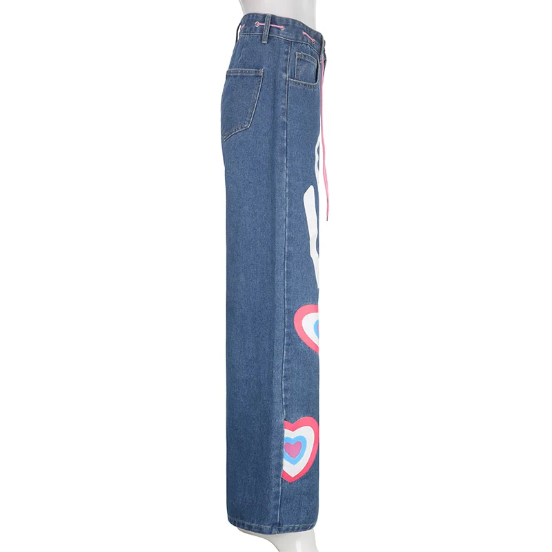 Y2K Indie Girl Heart Baggy Jeans - Image 10